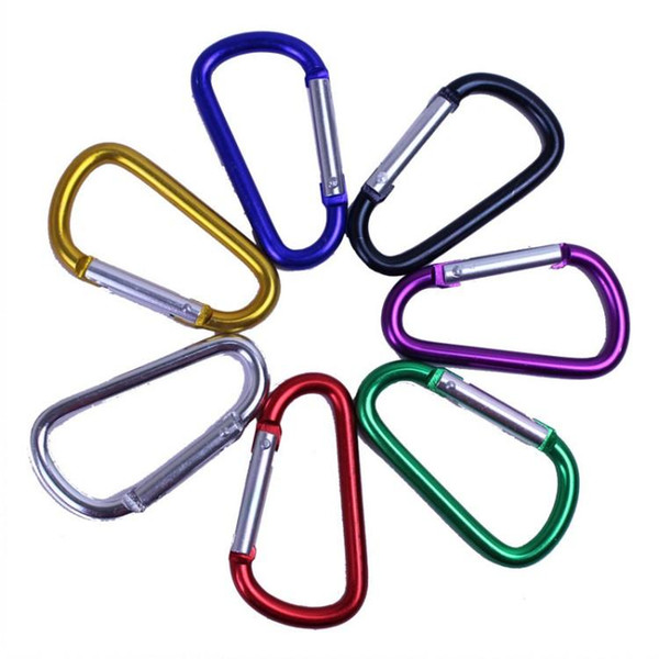 Carabiner Ring Keyrings Key Chains Outdoor Sports Camp Snap Clip Hook Keychain Hiking Aluminum Metal Convenient Hiking Camping Clip On