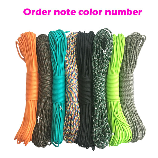 200colors Paracord 550 Parachute Cord Lanyard Rope Mil Spec Type III 7 Strand 100FT 50FT Climbing Camping survival equipment