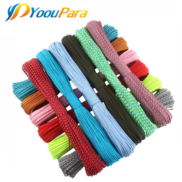 110 Colors Dia. 2mm Paracord for Survival Parachute Cord Lanyard one stand Cores 100FT Rope Camping Climbing Camping Rope Hiking