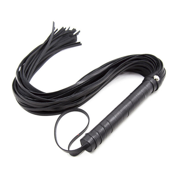 New Arrival Faux Leather Whip Riding Crop Party Handle Flogger Queen Black Red Horse Whip for Horse Racing Riding Entertainment