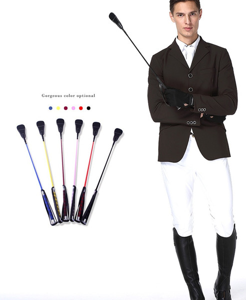 26 inch Riding Crop Rider Whips Schooling Horse Horsewhip with Loop Metal Plated Handle Black Flogger Equestrian Tools M963