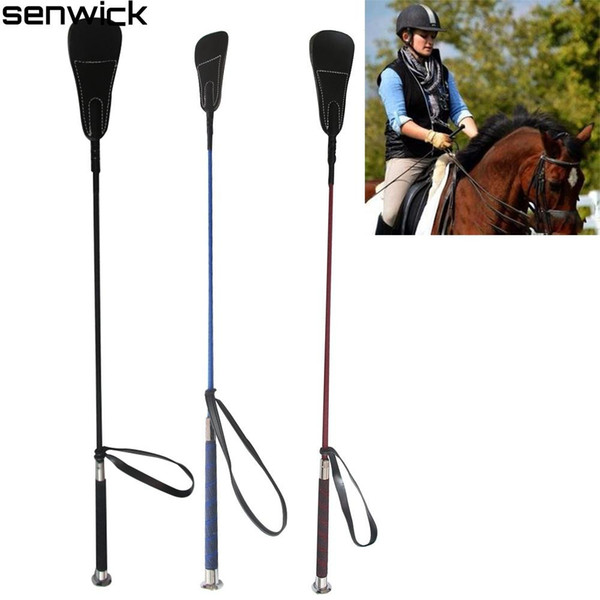 2018 2019 New 65CM Riding Crops Horse Leather Horsewhip Horse Racing Equestrian Supplies Knight Equipment Black Red