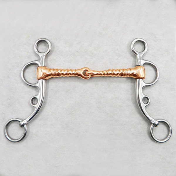 125mm Horse Bits Copper Spiral Jointed Stainless Steel Bit Equestrian Snaffle Mouthpiece Western Horse Riding Racing H