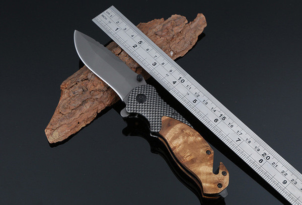 Wholesale Titanizing Folding Blade Knife G10 and Wood Handle Pocket Knfe Survival Tactical Camping Hunting Knives Outdoor Tools