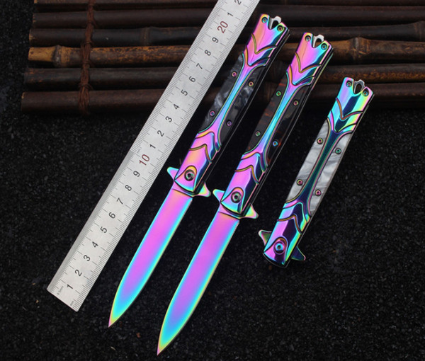 Wholesale Fine Folding Blade Pocket Knife Metal & Shell Handle Gift Collection Survival Tactical Knife Camping Hunting Knives