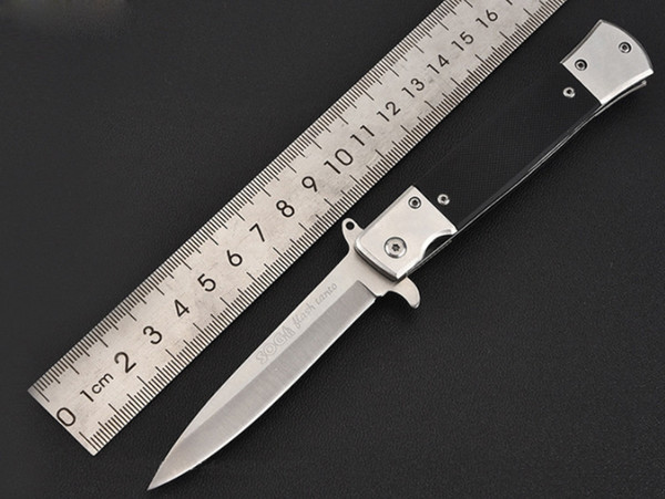 Wholesale G10 Handle Folding Blade Pocket Knife Sharp Stilleto Tactical Survival Knife Hunting Camping Knives Outdoor Tools Free Shipping