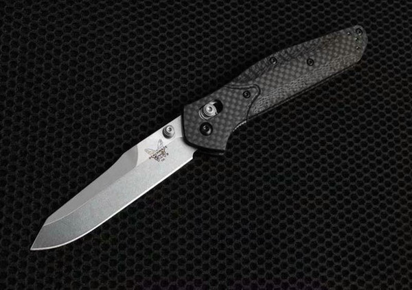 New Stone Wash D2 Blade Carbon Fiber Handle AXIS Lock Folding Pocket Knife HD01