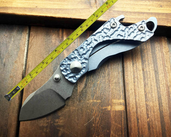 Free shipping CNC Stone Wash M390 Blade Titanium Handle Folding Knife EDC CMB83