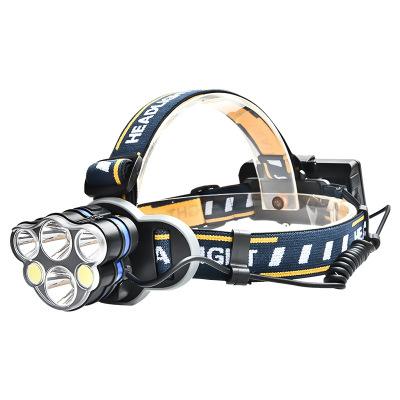 6*LED T6 COB Headlamp USB Rechargeable 18650 Battery Headlight Head Torch with Charger Gift Box Waterproof Super Bright for Fishing Camping