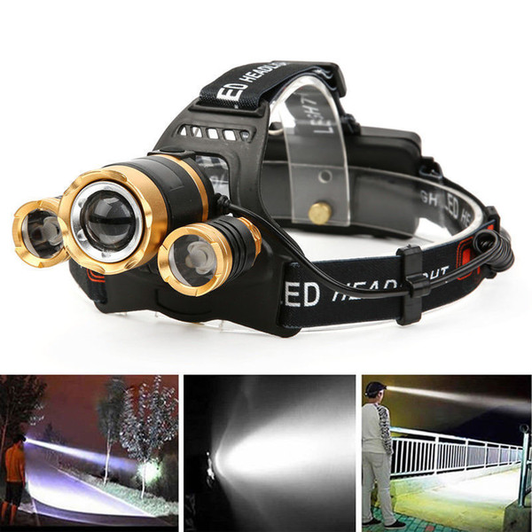 XML T6 LED Headlight Headlamp 4 Mode Head Light Zoom Torch 18650 Battery Charger Super Bright Induction Head Lamp