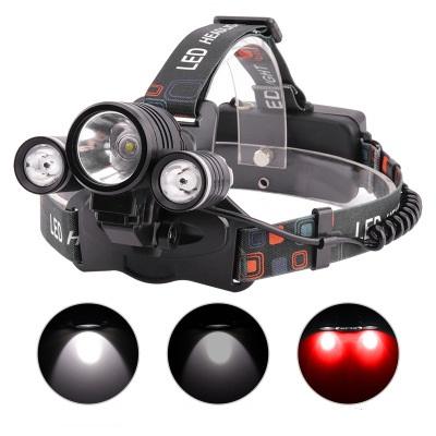 5000 Lumens XM-L2 LED Headlamp Headlights USB Rechargeable Bicycle Head Light White to Red Light Torch Lamp for Camping Hunting