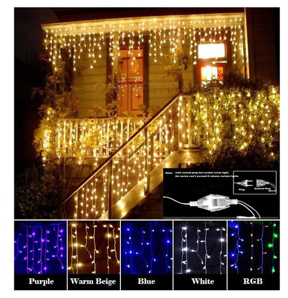 LED String Christmas Light Hanging Icicle Snowing Curtain Light Indoor Drop LED Party Garden Stage Outdoor Decorative Light