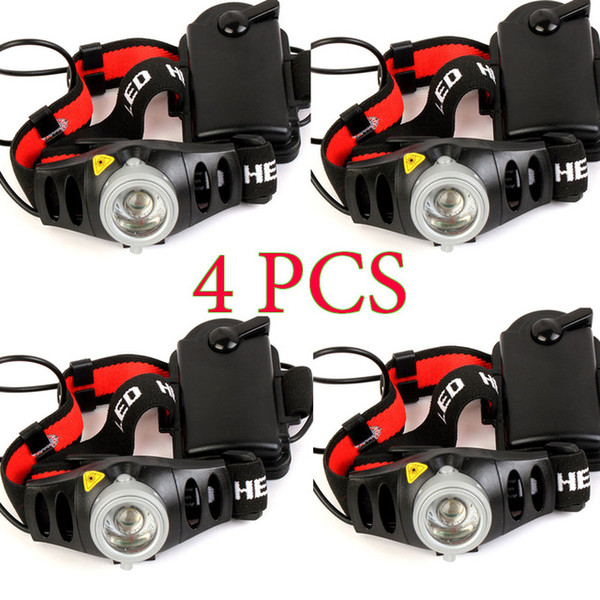 4PCS 2000 Lumens Q5 LED Headlamp Headlight for Bicycle Hunting Camping Outdoor Lighting Zoom In/ Out Adjustable Focus Torch Light