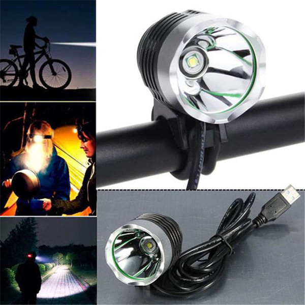 2 in 1 LED Bike Bicycle Light HeadLamp 1800 Lumen XML T6 Bicycle Front Lamp 3Modes Bike Light HeadLight Pack+Battery Pack Charger