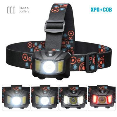 3W XPG COB Touch Sensor 4 Modes LED Headlamp 310 Lumens Adjustable Ultra Light Waterproof LED Outdoor Headlight Torch Use 3AAA Battery