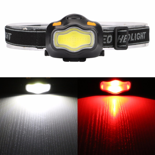 Mini 3 Modes Waterproof COB LED Headlamp Flashlight 3W 800Lm Red Warning Safe Headlight Camping Hiking Head light Fishing Torch Light