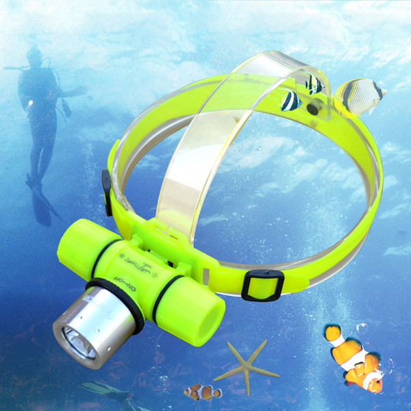 Underwater Waterproof Headlamp XML- T6 LED Diving Headlight 200m Dive Flashlight Swimming Fishing Head Light Lamp Torch With Package