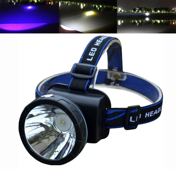 Powerful LED Headlamp Headlights Rechargeable Rainproof Miner's Lamp Hunting Blue Light Night Fishing Searchlight White Yellow light Torch