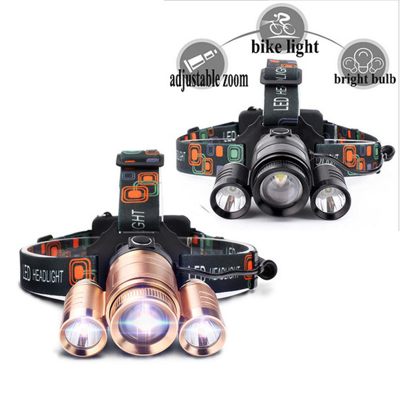 New T6 LED Headlamp 2 in 1 Bike Light Headlight Ultra Bright Zoom Waterproof Camping Hunting Torch Head Lamp Free DHL