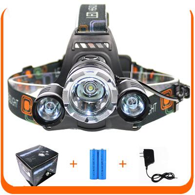 6000 Lumens XM-L T6 LED Headlamp Headlight Camping Head Lamp T6 + 2XPE LED Torch Light with Battery Charger for Outdoor Hunting Fishing