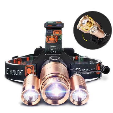 New 3000Lumens T6 LED Headlamp Zoomable Headlight Ultra Bright 3 Lighting Modes Fishing Torch Head Lamp Bike Front Light Waterproof