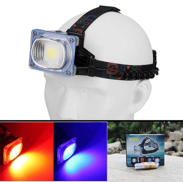 20W Waterproof LED Headlamp Headlight Safety Warning Red Light Work Light USB Rechargeable Camping Searchlight Head Lamp Torch for Repairing