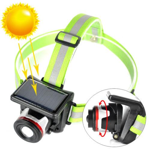 Solar Powered 350Lumens XPE LED Headlamp Hunting Headlight Outdoor Waterproof Zoom Flashlight Camping Head Light Lamp +SOLAR PANEL