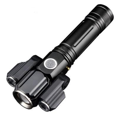 5000LM LED Flashlight XML T6+2XPE Rotating Adjustable 3LEDs Tactical Flashlight Portable Outdoor Camping Hunting Torch Light