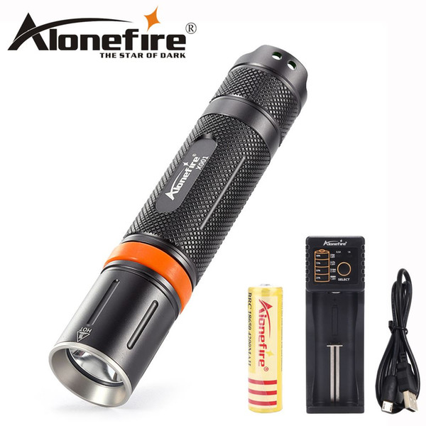 AloneFire X001 Powerful led flashlight high quality 18650 CREE XML L2 1000LM led torch penlight for 1x18650 battery