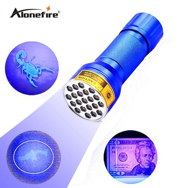 AloneFire NEW CREE 21LED UV Light 395-400nm LED UV Flashlight-blue