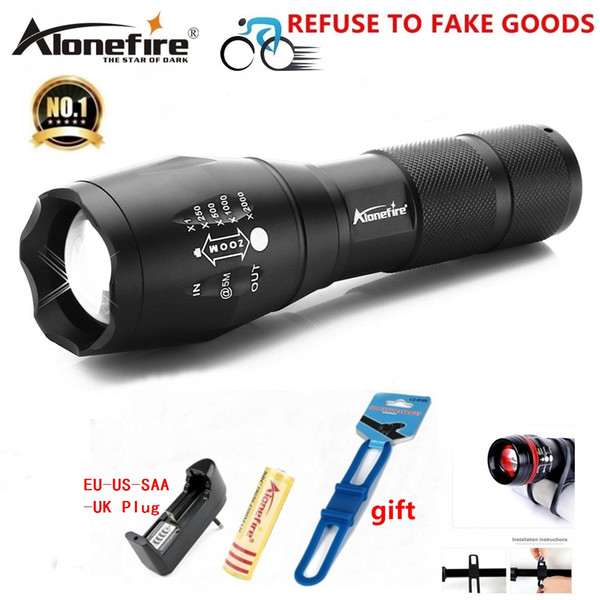 AloneFire G700 E17 CREE XM- T6 500M Zoomable LED Flashlight torches 1x18650 Battery