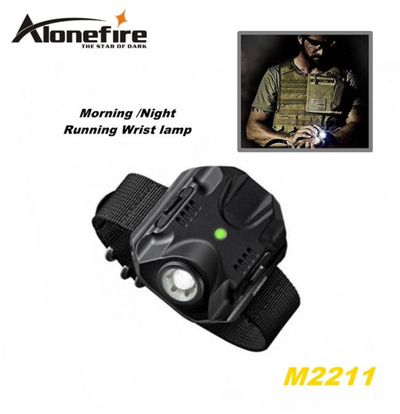 ALONEFIRE M2211 CREE XPE R2 LED 5 model Built-in battery Morning/Night Run Wrist lamp Tactical light flashlight