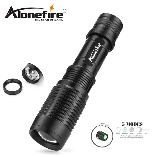 Alonefire H230 CREE XM-L T6 2000Lumens High Power Torch Zoom Adjustable Flashlight torch for 3 x Dry cell 18650 battery