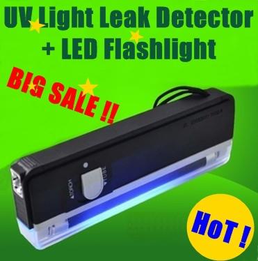 QUALITY GOODS Handheld UV Leak Detector For bank note / UV lamp test currency + White LED flashlight