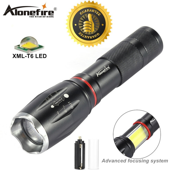 AloneFire G701 NEW flashlight 5000lm CREE XM-L T6 led Aluminum waterproof Tactical Zoomable Torch COB Magnet lantern Light 18650 battery