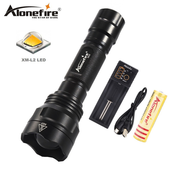 AloneFire X510 Cree XM-L2 Tactical Flashlight Torch Zoom Linternas 18650 LED Flash light