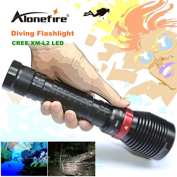 XY001 Underwater Diving Flashlight XM-L2 LED Light Lamp Waterproof 2500Lm L2 LED Light by 18650 Battery For Driving