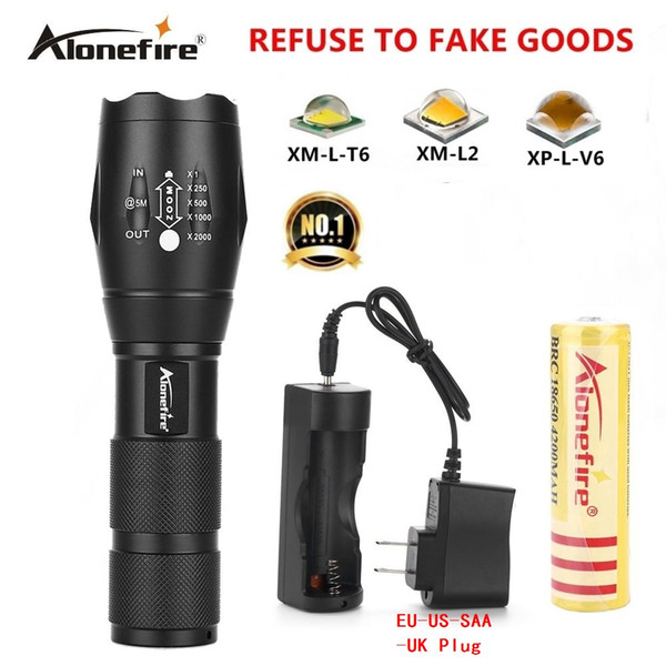 AloneFire E17 Zoomable CREE XML T6 L2 U3 powerful Led Flashlight 3800Lumens Waterproof Led Torch 18650 Camping electric torch