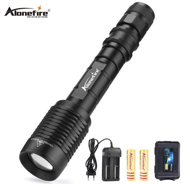 Alonefire H210 CREE XM-L T6 LED High power Tactical Waterproof Zoomable Flashlight mountaineering expeditions search and rescue torch 18650