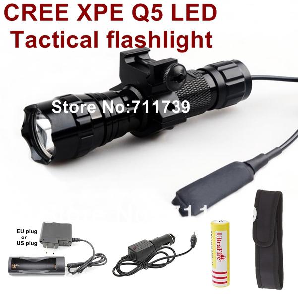 Alonefire USA EU Hot Sell 501B Cree Q5 LED Tactical Flashlight Torch Home outdoor flashlight for 18650 battery