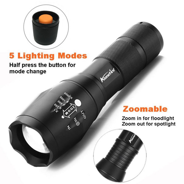 Free shipping DHL,Fedex G700 E17 XML T6 3800Lumens High Power LED Zoomable Tactical torch light for or 18650