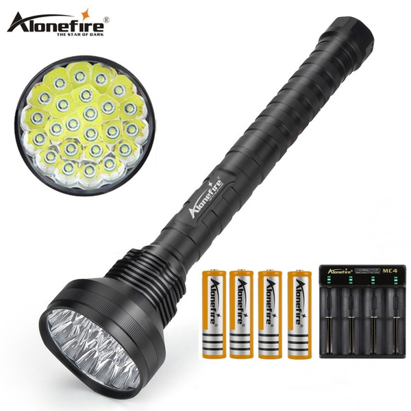 Alonefire HF24 CREE XM-T6 24xT6 LED 38000 lumens High power 5 Mode Glare Tactical Hunting Search and rescue Climbing expedition flashlight