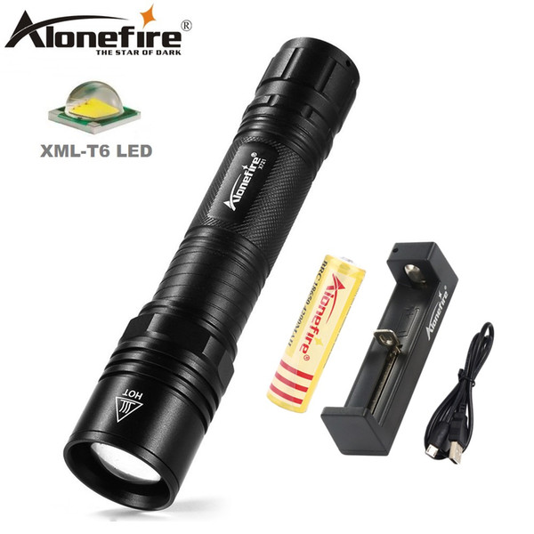 AloneFire X721 XM-L T6 5 Modes Zoomable LED Aluminum Alloy Torch Tactical hunting mountaineering expeditions search and rescue torch 18650