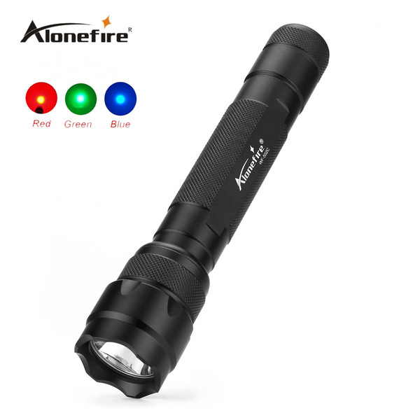 ALONEFIRE 502D LED Red/blue/green Light Tactical Hunting Search and rescue Climbing expedition flashlightfor 2x18650 Rechargeable battery