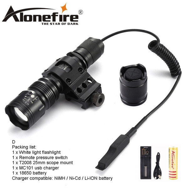 AloneFire TK104 CREE L2 LED Tactical flashlight Outdoor Hunting Camping Lantern bike mount remote control for 1 x 18650 battery