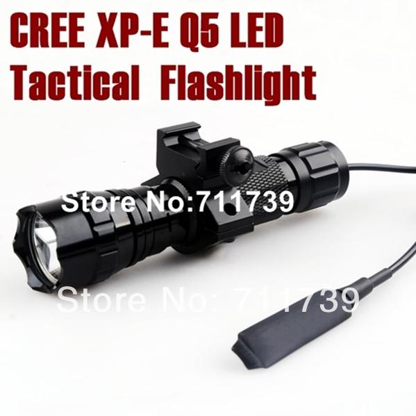 USA EU Hot Sel 501B 5-Mode CREE Q5 LED Torch cree led tactical Flashlight hunting light with Tactical mounts/Pressure Switch