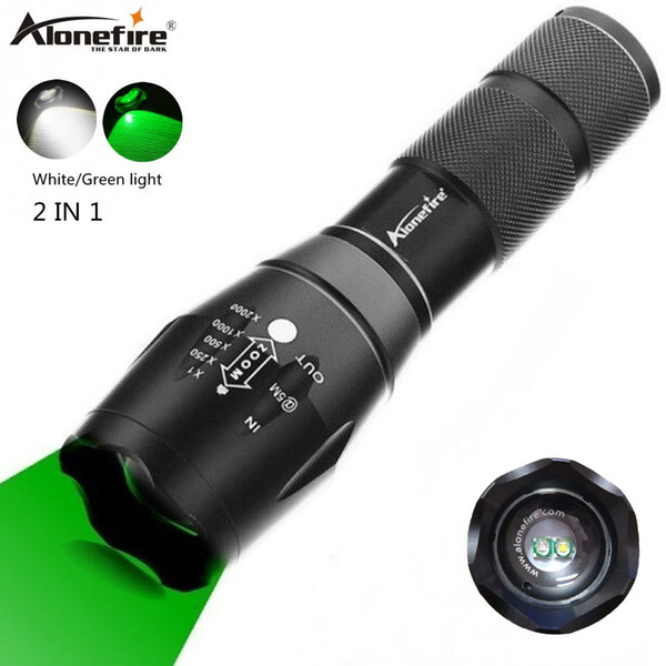 Alonefire G700-WG 2in1 White+Green lightLED Flashlight Bright Tactical Waterproof Hunting Light Scout Ultra Bright torch Portable hiking