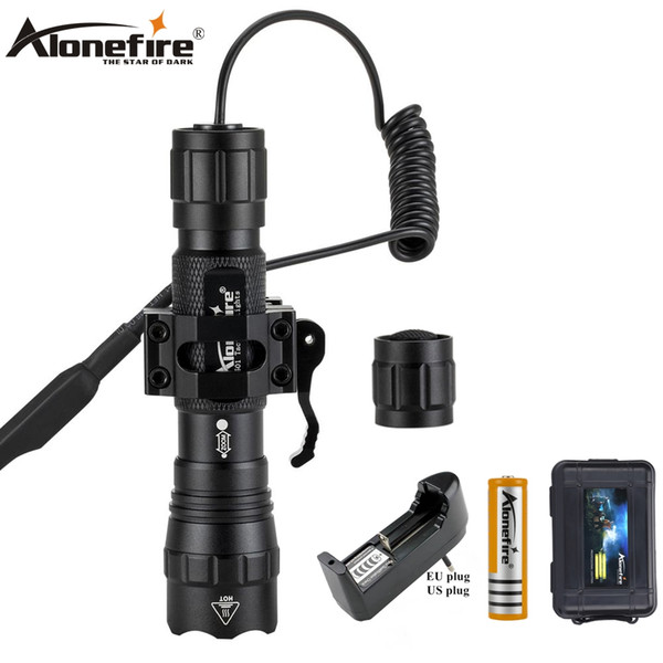 AloneFire TK503 LED Light Tactical Flashlight with Rail for Hunting Flashlights with Gun Mount+Remote switch adventure search rescue