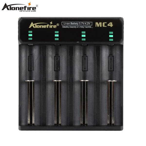 Alonefire MC4 3.7V 18650 Intelligent Battery Charger Li-ion Battery 4.2V Four Slot with short circuit protection Flashlight batt