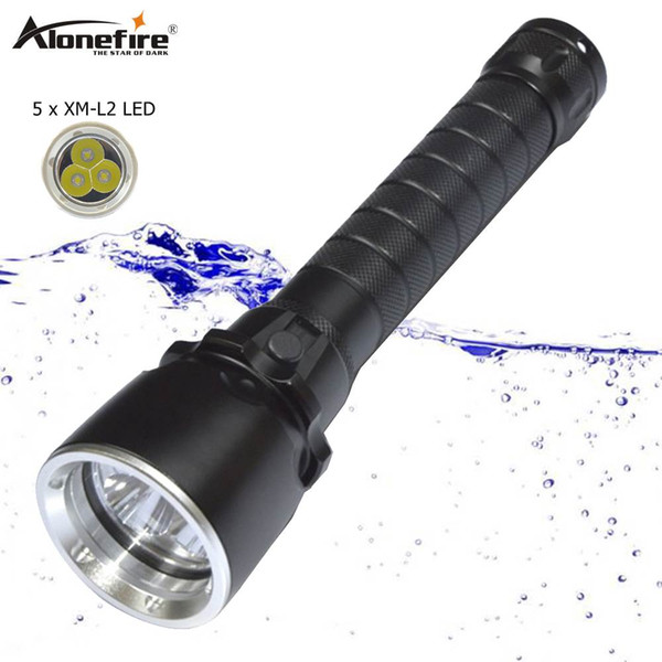 Alonefire DV20 L2 LED Diving flashlight Underwater dive Waterproof Flash light portable Outdoor Travel Hike Exercise 18650 charging battery